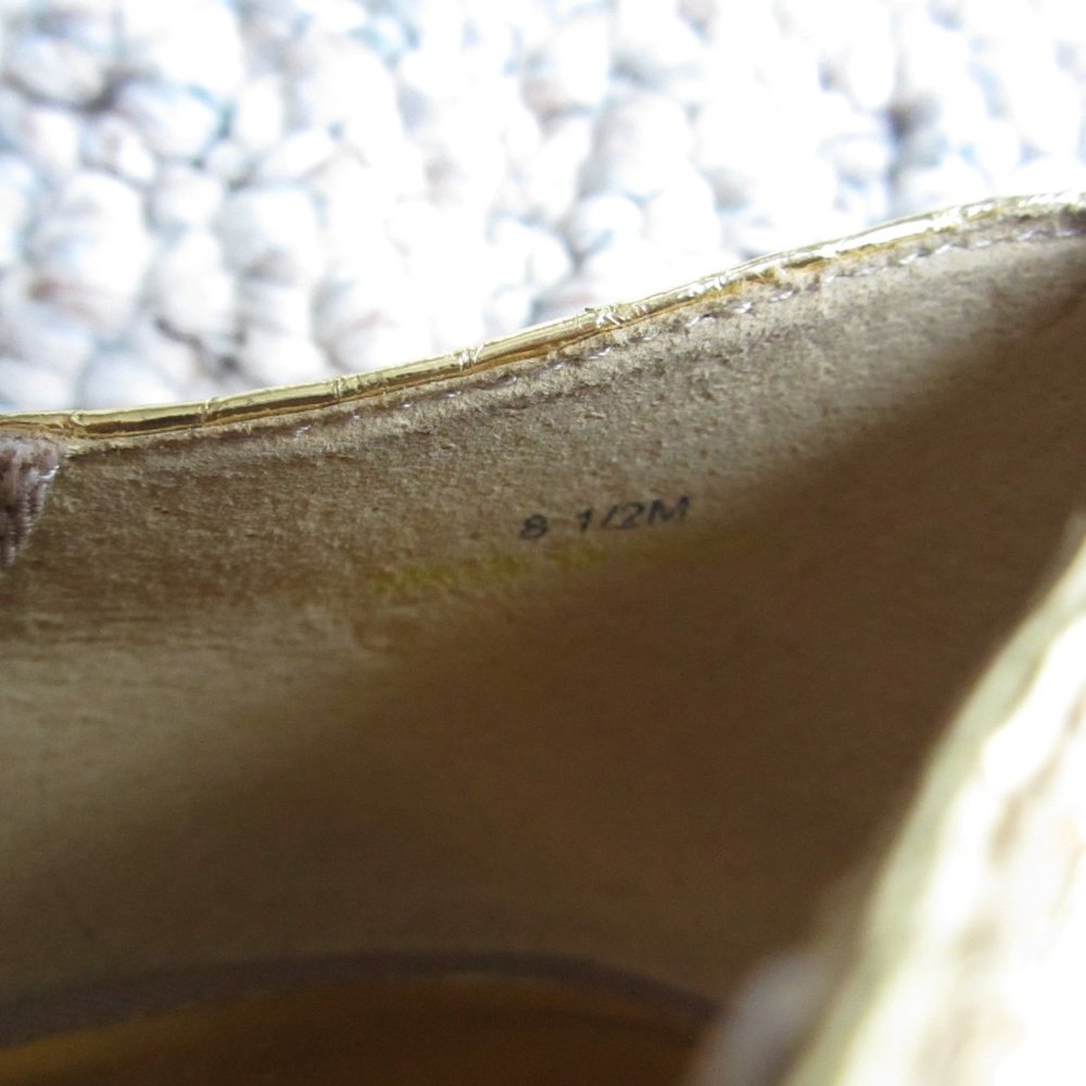Beverly Feldman Leather Gold Snake print Flat - Picture 10 of 12